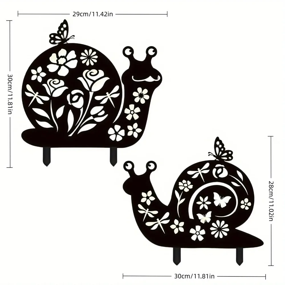 CIFBUY Iron Wall Art Clear Snail Garden Stakes Farmhouse Yard Patio Outdoor Lawn Ornaments Ground Plug Home Decoration