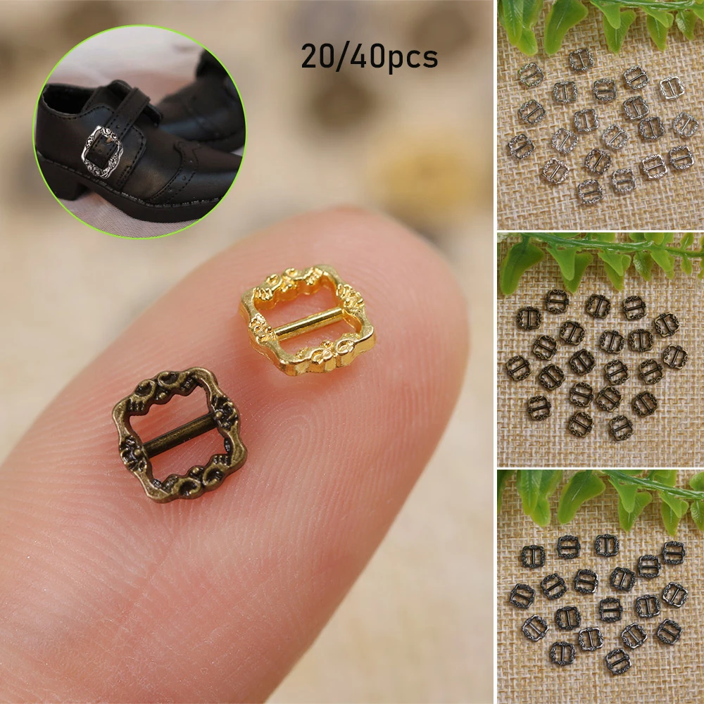 20pcs Diy Dolls Buckles Pattern Belt Buttons  Bags Accessories Tri-glide Buckle