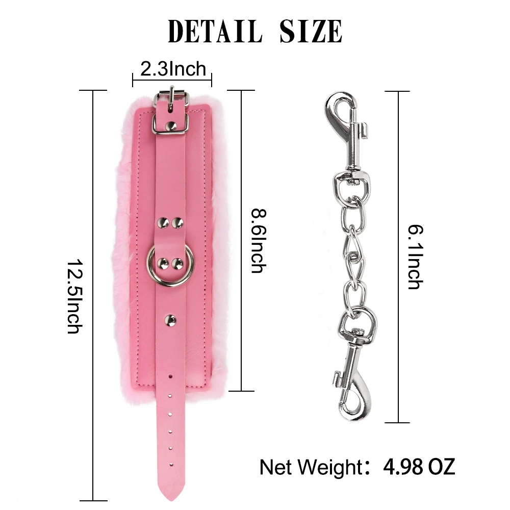 Bondage Handcuffs Soft Furry Wrist Cuffs Bondage Restraints SM Toys Pink Fuzzy Hand Cuffs for Adults Games