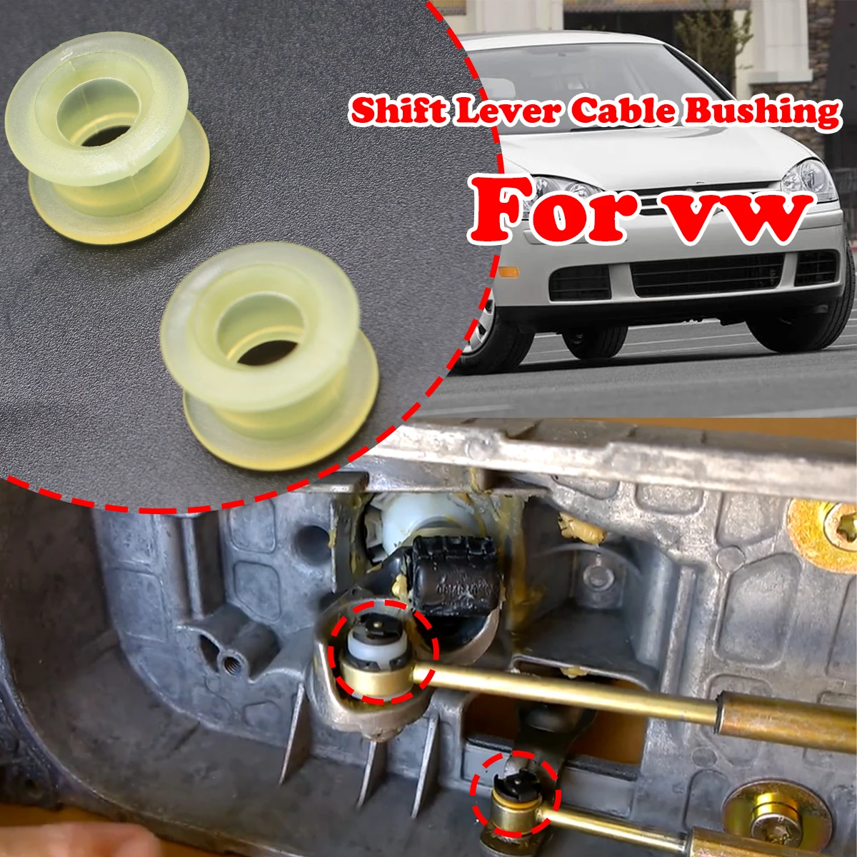 

For VW GTI BEETLE SCIROCCO Manual Transmission Gear shift Cable Bushing Shifter Selector Linkage End Rod Kit Car Replacement