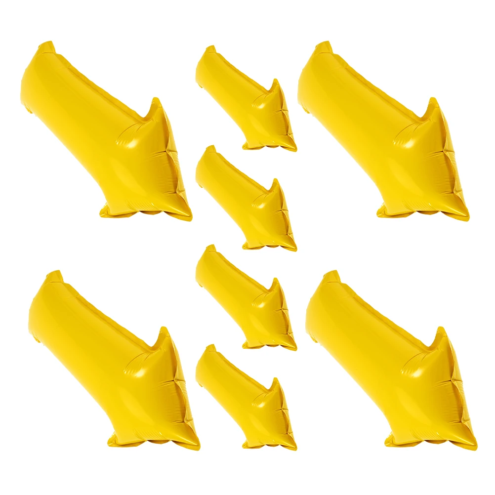 

8 Pcs Arrow Balloon Inflatable Yellow Aluminum Foil Birthday New Year Balloon Prop Balloons Decoration
