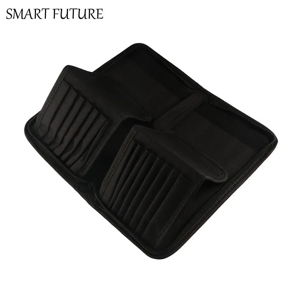 

Портативный держатель для кистей для рисования, многофункциональная складная косметичка для хранения, 15 отверстий с застежкой-молнией, чехол для переноски кистей