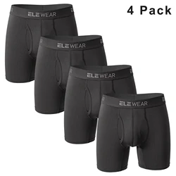 4 Pack Men Underwear With Opening Breathable Mens Boxershorts Men's Panties Underpants Plus Size Fashion Boxers Brief