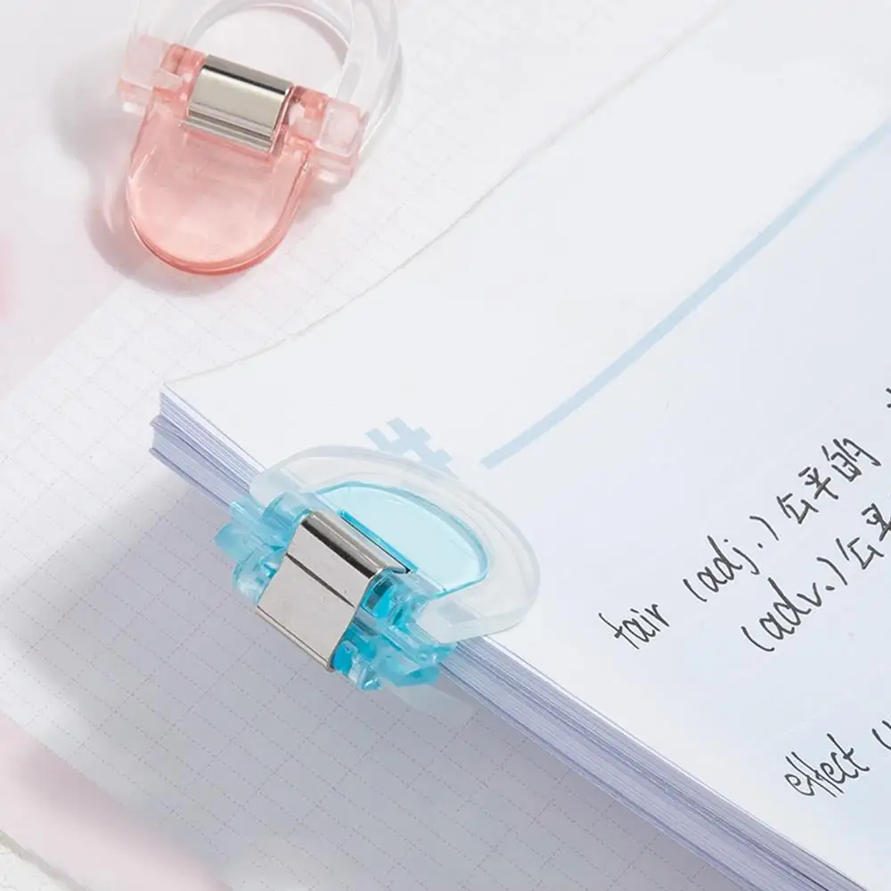 4Pcs/set Transparent Jelly Folder Student Paper Clip Candy Color File Documents Binder Clips Notebook Bookmarks Index Magazine