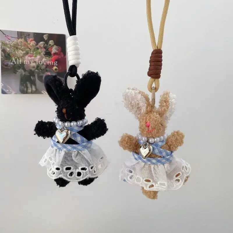 耳の長いウサギのぬいぐるみペンダント漫画ぬいぐるみ人形キーホルダーバッグチャームバックパック吊り下げ装飾素敵なギフト