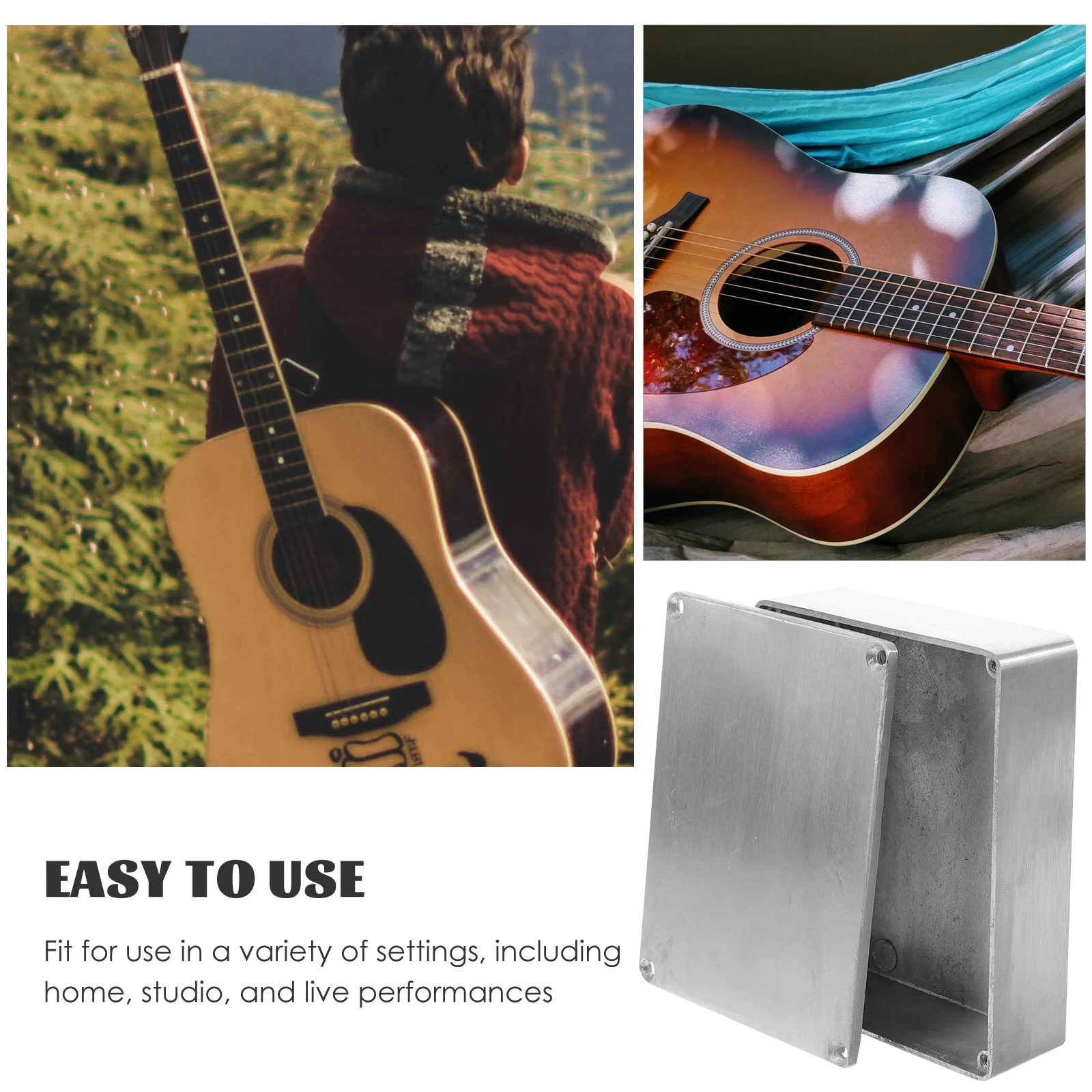 

Aluminum Guitar Effects Pedal Enclosure Box 120x95x35mm Sturdy Die Cast Metal Case for Noise Gate Box Kit