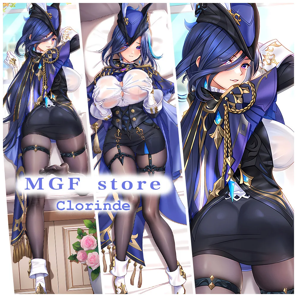 

Clorinde Anime Otaku Dakimakura Body Pillowcase Genshin Impact Cute Double Sided Printed Kinky Uncensorship Cushion Case
