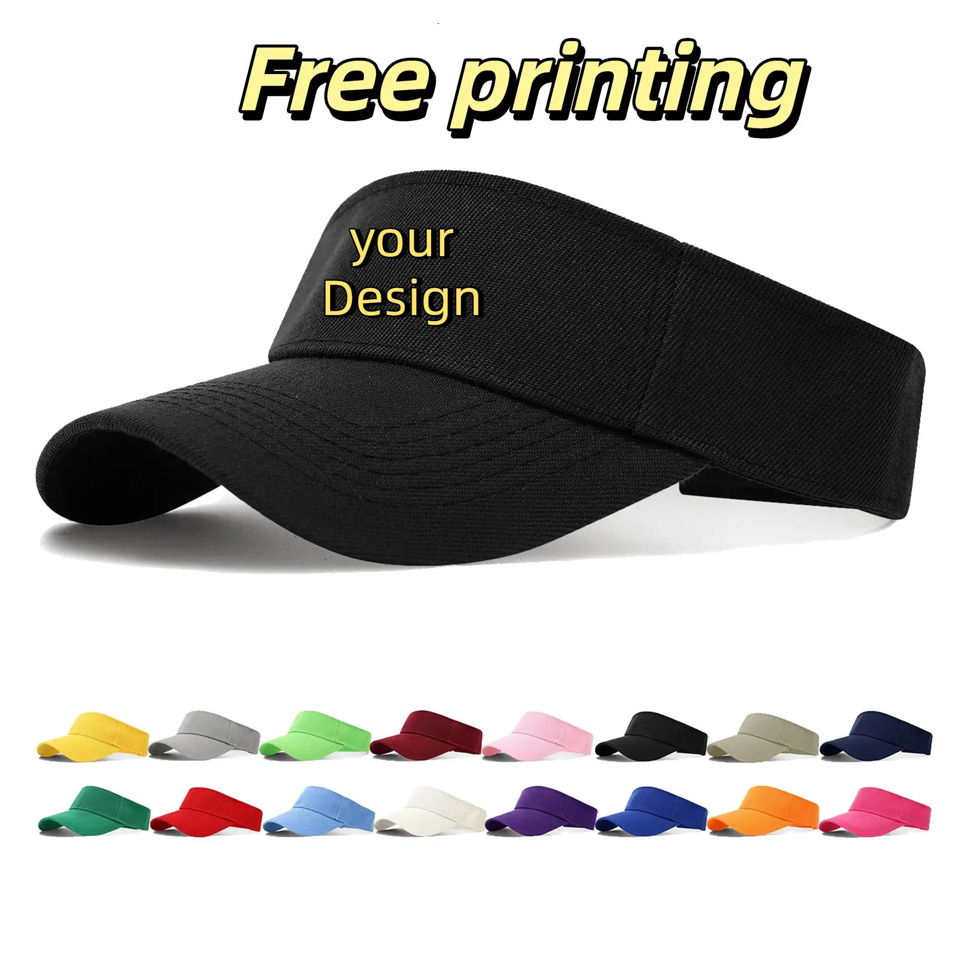 Custom Logo Women's Golf Sun Hats Summer Men Adjustable Baseball Caps Beach Empty Top Sports Cap Running Visor Hat
