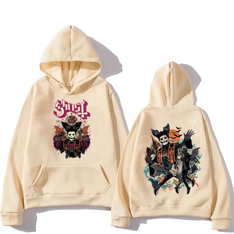 شبح الموسيقى الفرقة الخريف الشتاء المطبوعة الرجال هوديي العلامة التجارية هودي Y2K الملابس خمر موضة عادية للجنسين طويلة الأكمام البلوفرات #6