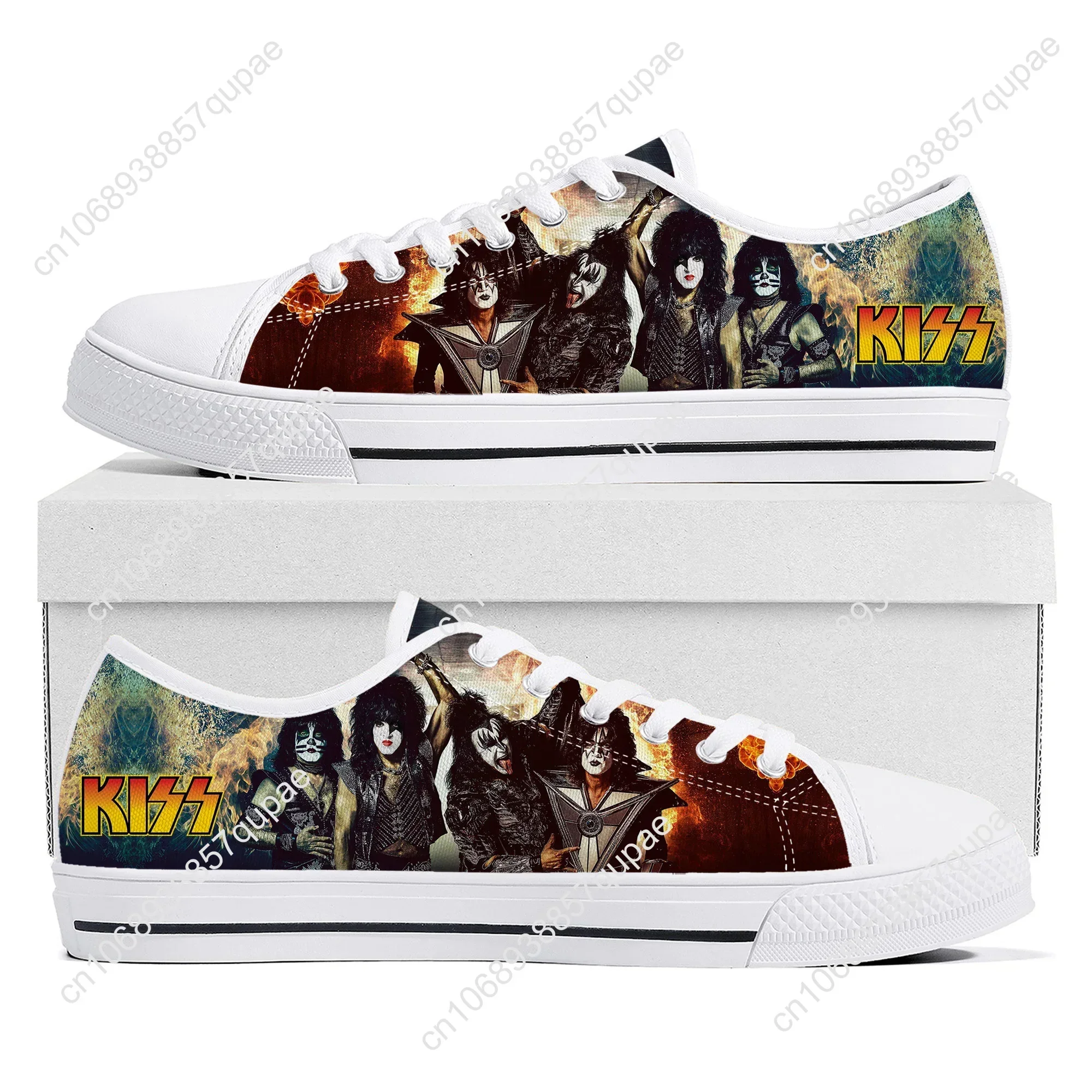 Heavy Metal Kiss Rock Band Music Low Top High Quality Sneakers Men Women Teenager Canvas Sneaker Casual Couple Shoes Custom Shoe