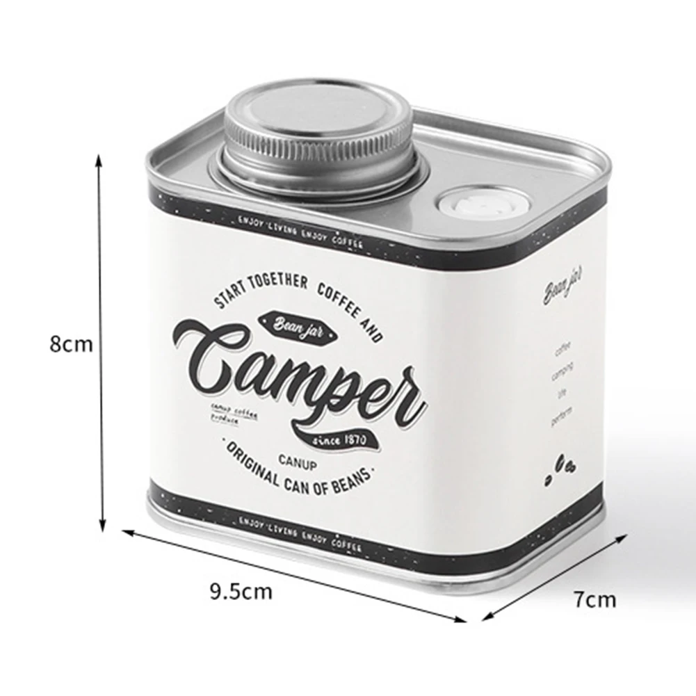 Tin Coffee Canister with One-Way Valve for Gas Release Airtight Seal Keeps Beans Fresh Longer Portable for Home Travel Use