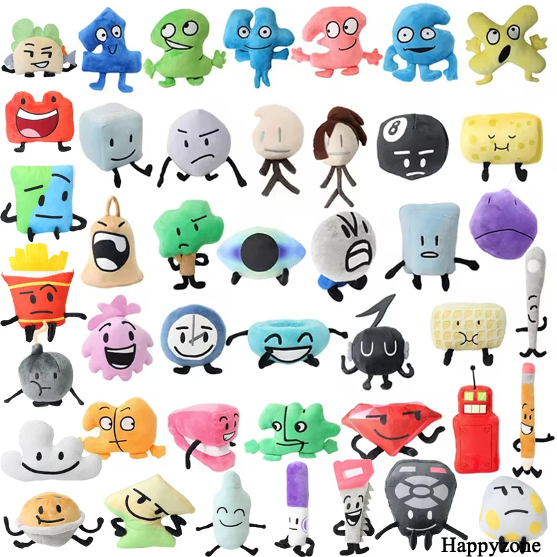 63 Styles Battle For Dream Island Plush Toy Stuffed Doll Soft Animal Blintz Blocks MarkerPen Pie Stapler Nail French Fries Gifts