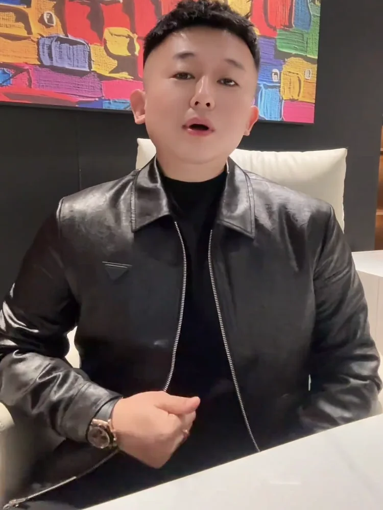 

New Men's Autumn Winter Flip Collar Jaet Luxury Personali Trendin Versatili High-End Comfortable Haome Stand Fit