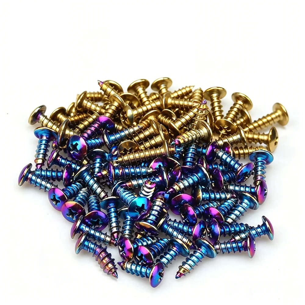 10 Pcs/Lot Cross Round Head Phillips Self-tapping Screw M4 M5 M4X16MM M5X16MM Screw 201 Stainless Steel Screw