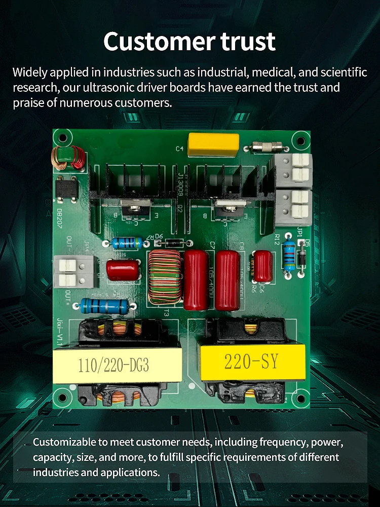 110V 40KHz 150W Ultrasonic Cleaner PCB Driver Board Circuit Kit with Transducer - Perfect for Car Washers and Washing Machines