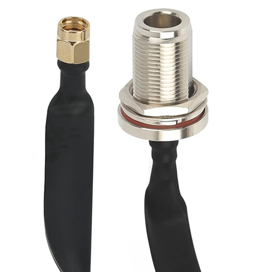 Cavo piatto da 2 pezzi N femmina a RP-SMA maschio cavo adattatore coassiale prolunga per finestra e porta per LoRa WiFi LoRaWa