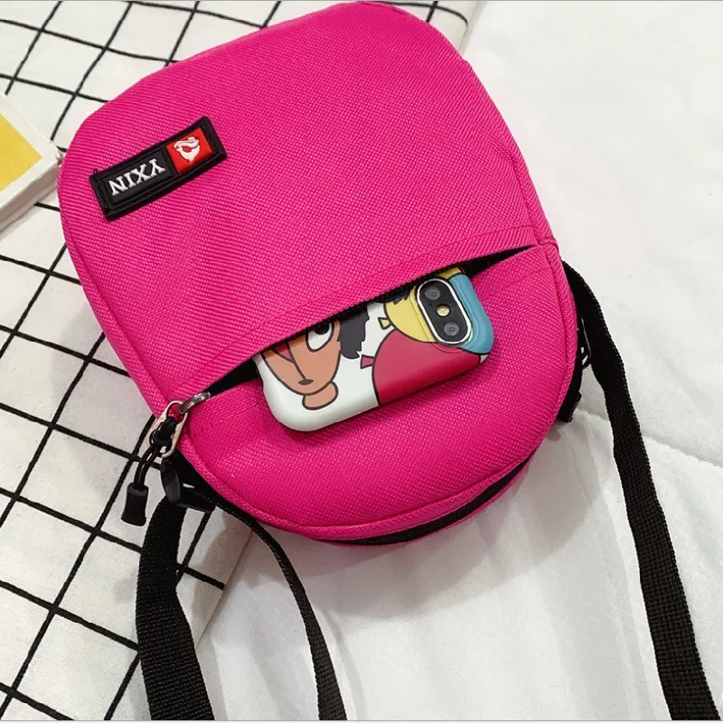 Female Crossbody Bag Ins Fashion Solid Color Zipper Mini Canvas Bag Vertical Square Messenger Waist Bags For Women Сумка Женская