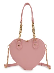 Heart Shape Satchel Crossbody Purse for women Zip Around Shoulder Bag Solid color handbag for girl