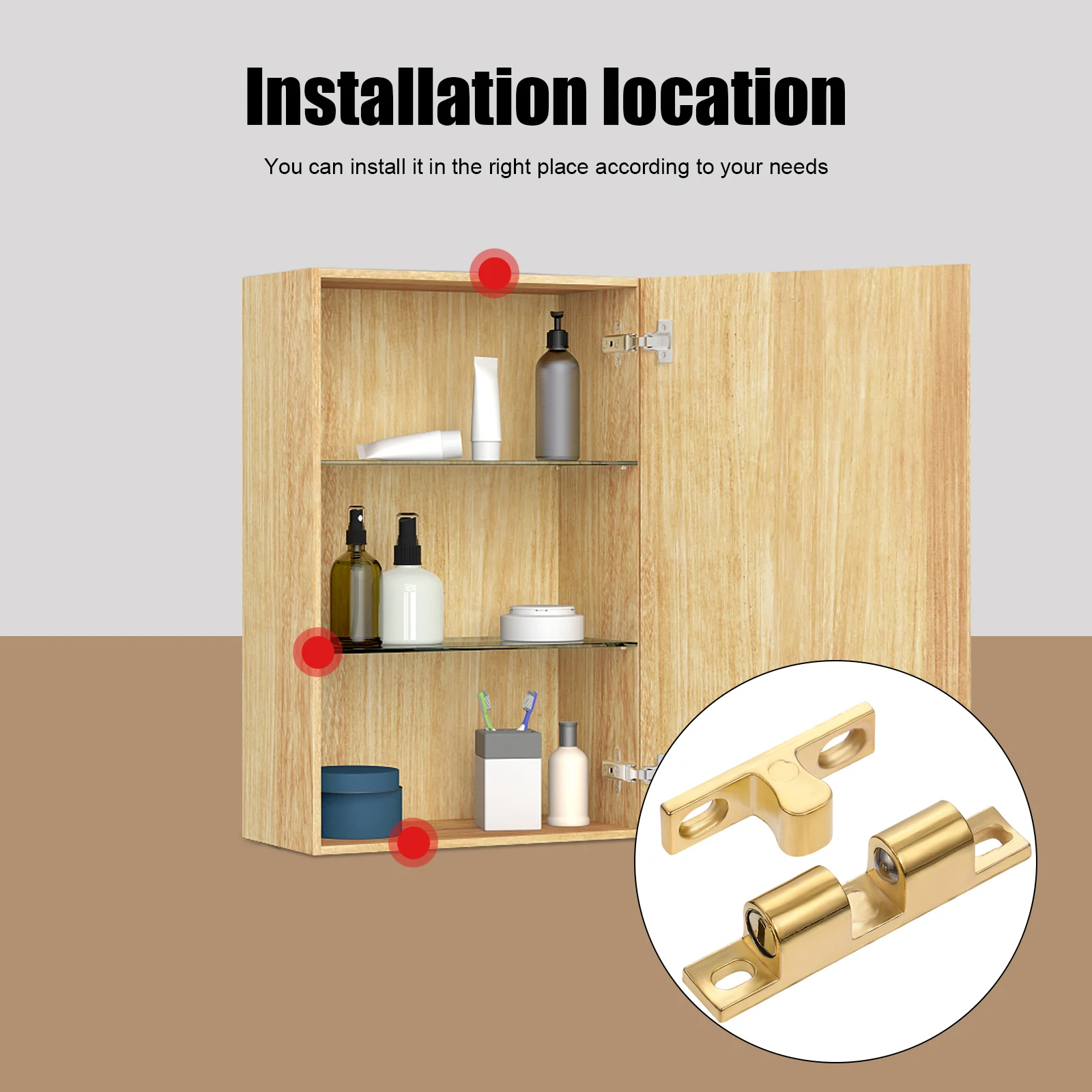 

12pcs Zinc Alloy Cabinet Door Ball Catch Adjustable Tension Latches for Cupboard Furniture Durability Corrosion Resistance