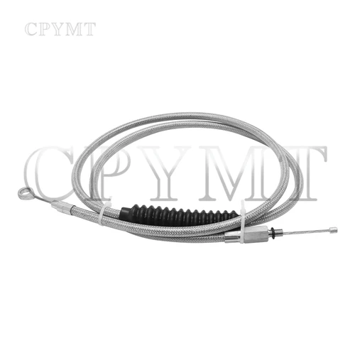 Imagen 2 del producto Cable de línea de embrague de motocicleta, negro/plateado, apto para Harley Dyna Softail Fat Boy Road King Sportster Iron XL 883 XL1200