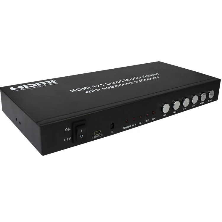 HDMI 4x1 Quad Multi-Viewer Seamless Switch support RS232 upto 50m over CATX