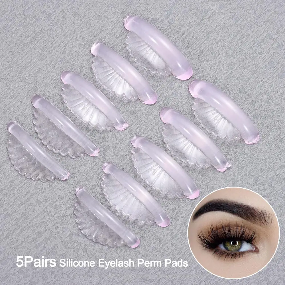 5Pairs Applicator Tools Silicone Eyelash Perm Pads Reusable Shell Style Eyelash Perm Curler Multiple Sizes