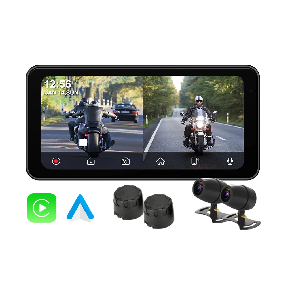 

hit productMotorbike Waterproof Dashcam 60FPS Dual Cameras DVR Motorcycle Carplay Monitor Android Auto Navigator