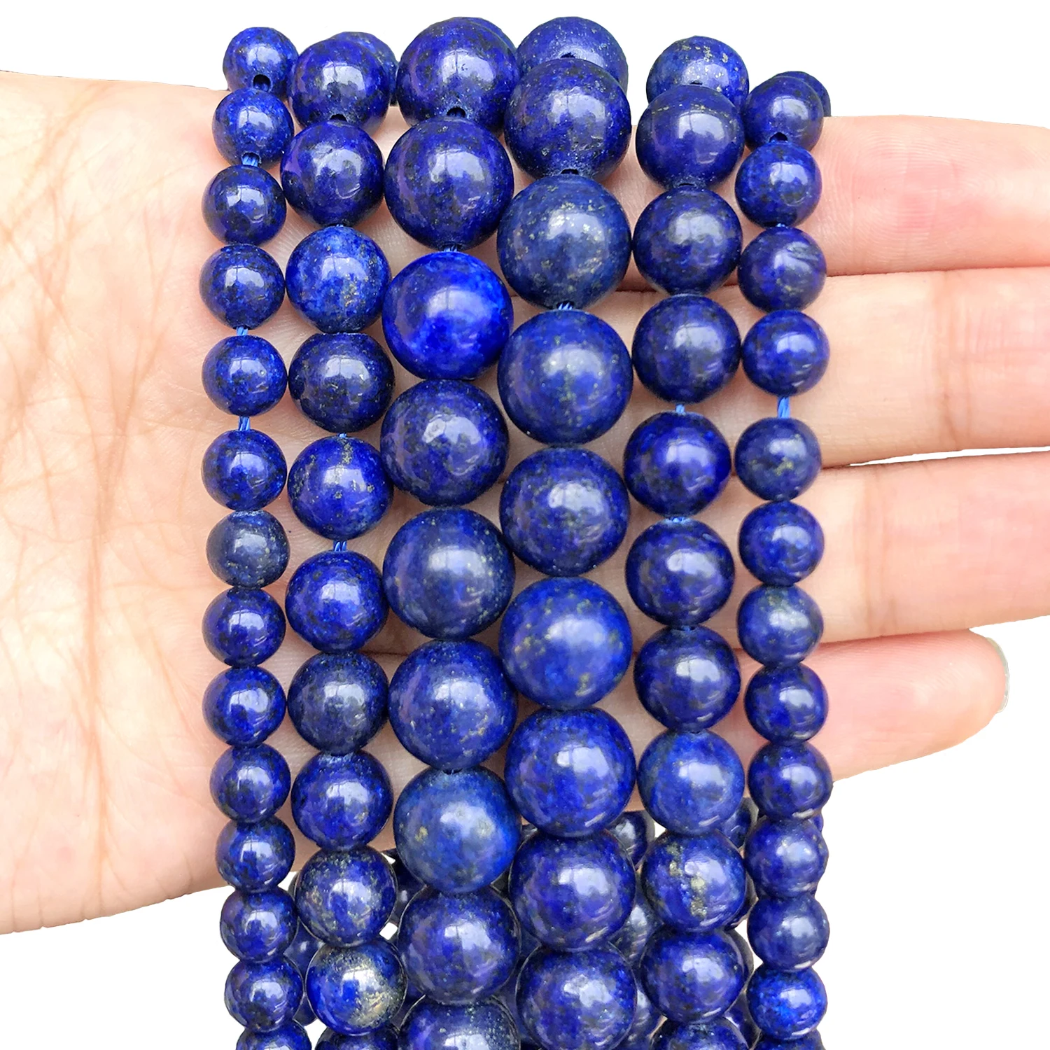 Natursteinperlen Lapislazuli Runde Lose Steinperlen für Schmuckherstellung DIY Armband Ohrringe Zubehör 15'' 4/6/8/10/12mm – Detail 6