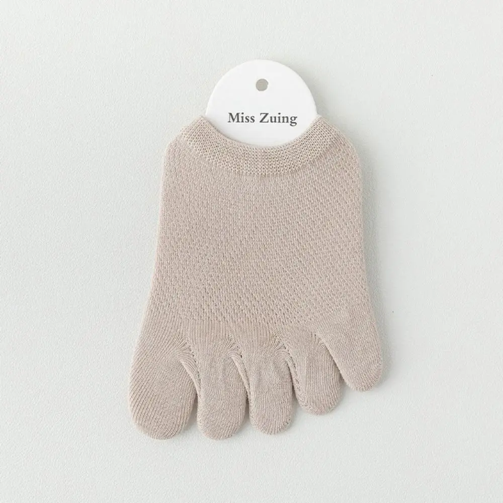 

Простые короткие носки на половину ладони, женские носки, хлопковые однотонные носки с разделителем пальцев, носки с пятью пальцами, сетчатые полустельки для ухода за ногами