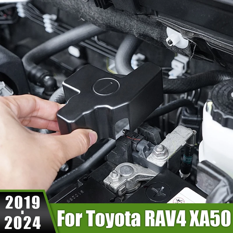 

For Toyota RAV4 XA50 2019-2024 RAV 4 Hybrid ABS Car Engine Battery Anode Negative Electrode Pole Terminal Frame Protective Cover