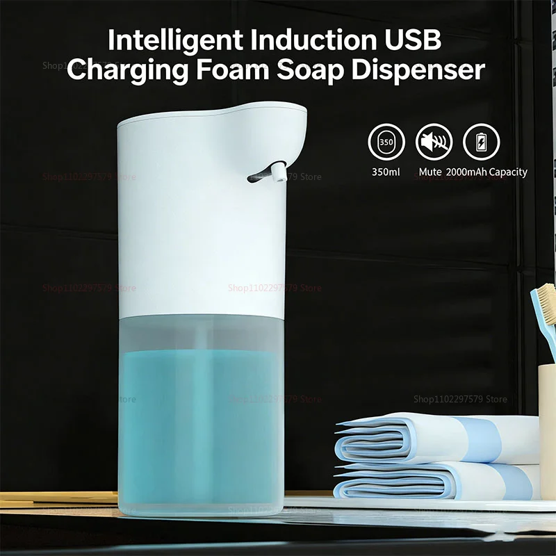 

Touchless Automatic Soap Foam Dispenser USB Rechargeable Liquid Foam Hand Washer Machine Bathroom Infrared Sensor Soap Dispenser