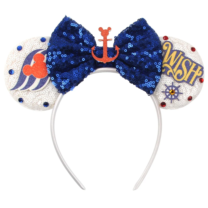 Cartoon Cute Mouse Ears 25th Anniversary Commemoration DIY Mouse Ears Magic Cruise Sparkle Bow DIY Headwear Adults Hairbands