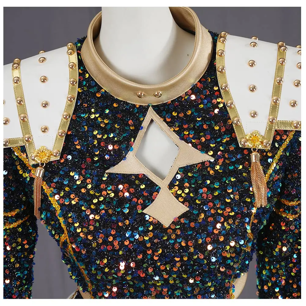 أزياء KPop Demon Hunters Huntrix Group Zoey Mira التأثيرية تنورة لعب الأدوار ملابس الحفلات الهالوين كرنفال الخيال