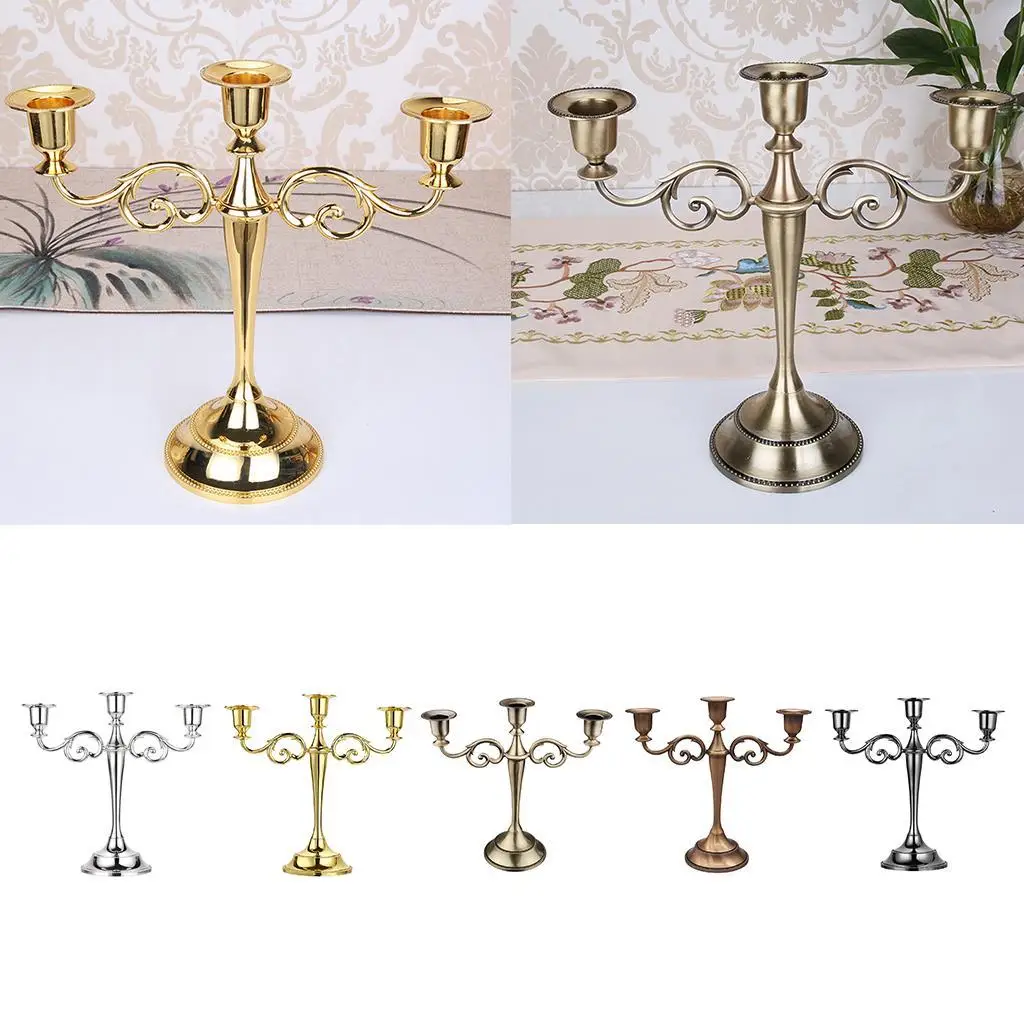 3 arm pillar candle holder for candles wedding centerpiece with 1.97 ''