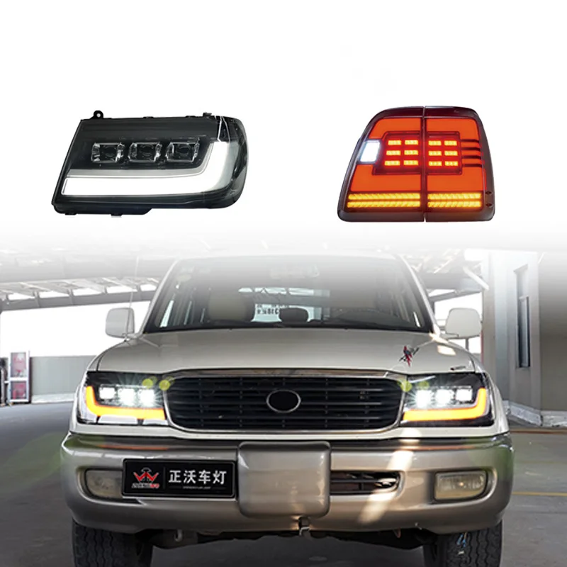 

Задние фонари и фара Zhengwo для Toyota LC100 1998-2007, модифицированная фара, задний фонарь