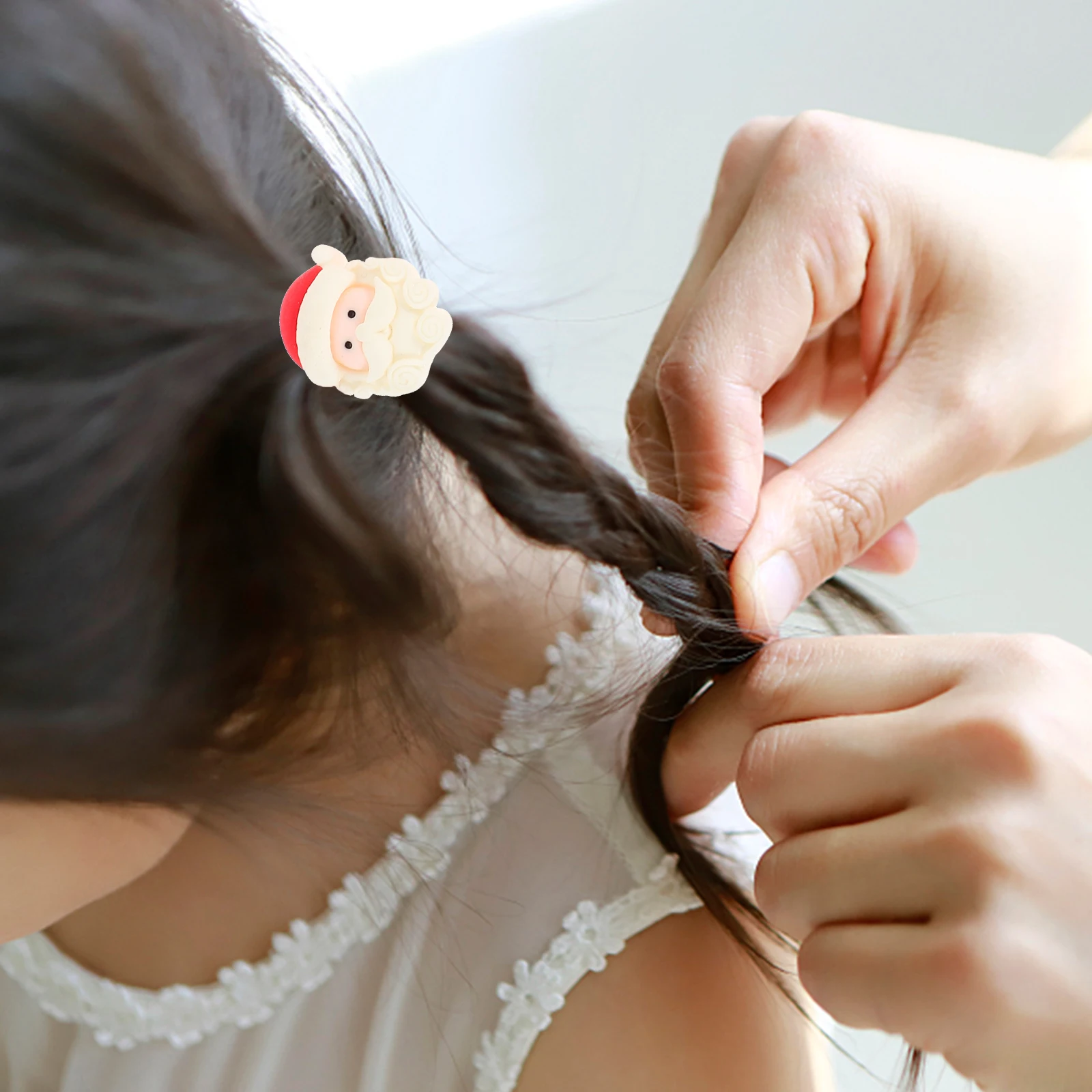 

6 Pcs Hat Santa Claus Hair Accessories Woman for Girls Christmas Resin Holiday Bands Cartoon Ties