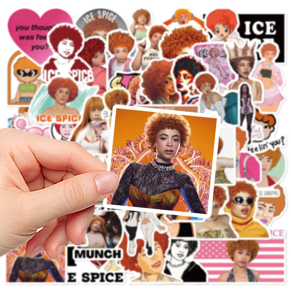 10/30/50pcs Ice Spice Singer Cartoon Stickers Waterproof Graffiti Decal DIY Phone Notebook Laptop Luggage Decoration Sticker Toy