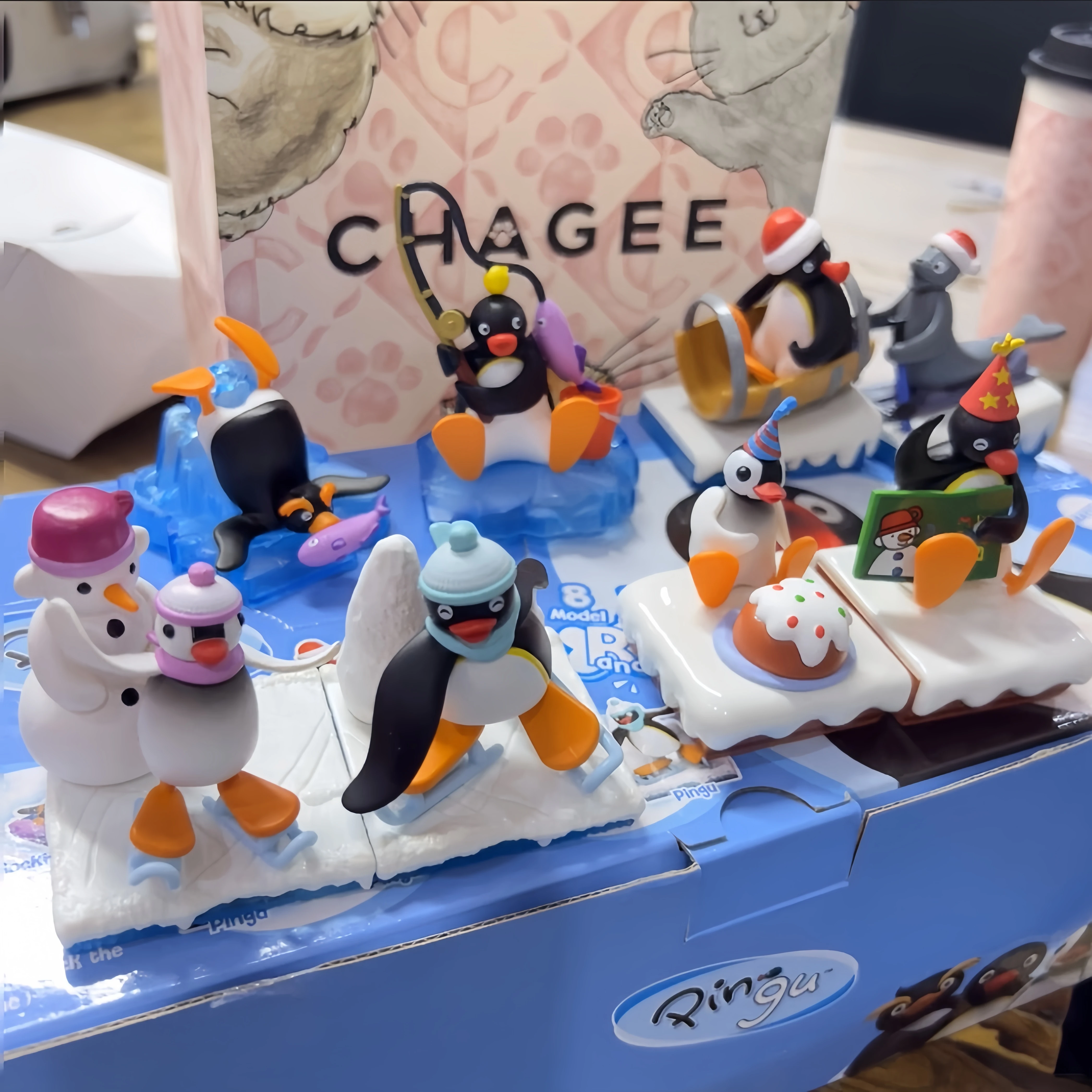 Pingu Penguin Ski Series Surprise Blind Egg Mini Micro Scene Gacha Anime Collectible Figure Ornament Birthday Christmas Gift - view 2