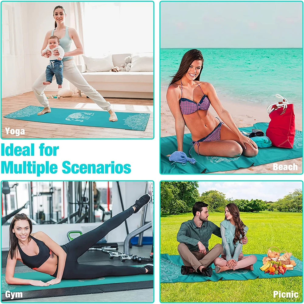 Couvertures de yoga coordonnantes avec poche d\'angle, serviette de yoga, polymères chauds, absorption de la sueur à séchage rapide, salle de sport,