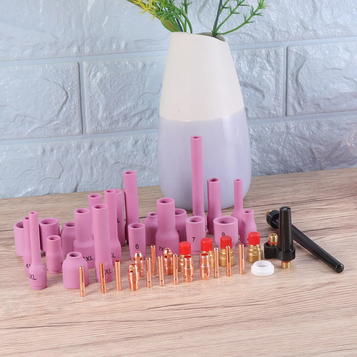 46Pcs Soldering Torch Tig Welding Kit Gas Lens Collet Body Set WP17 WP18 WP26 High Performance No Program Change