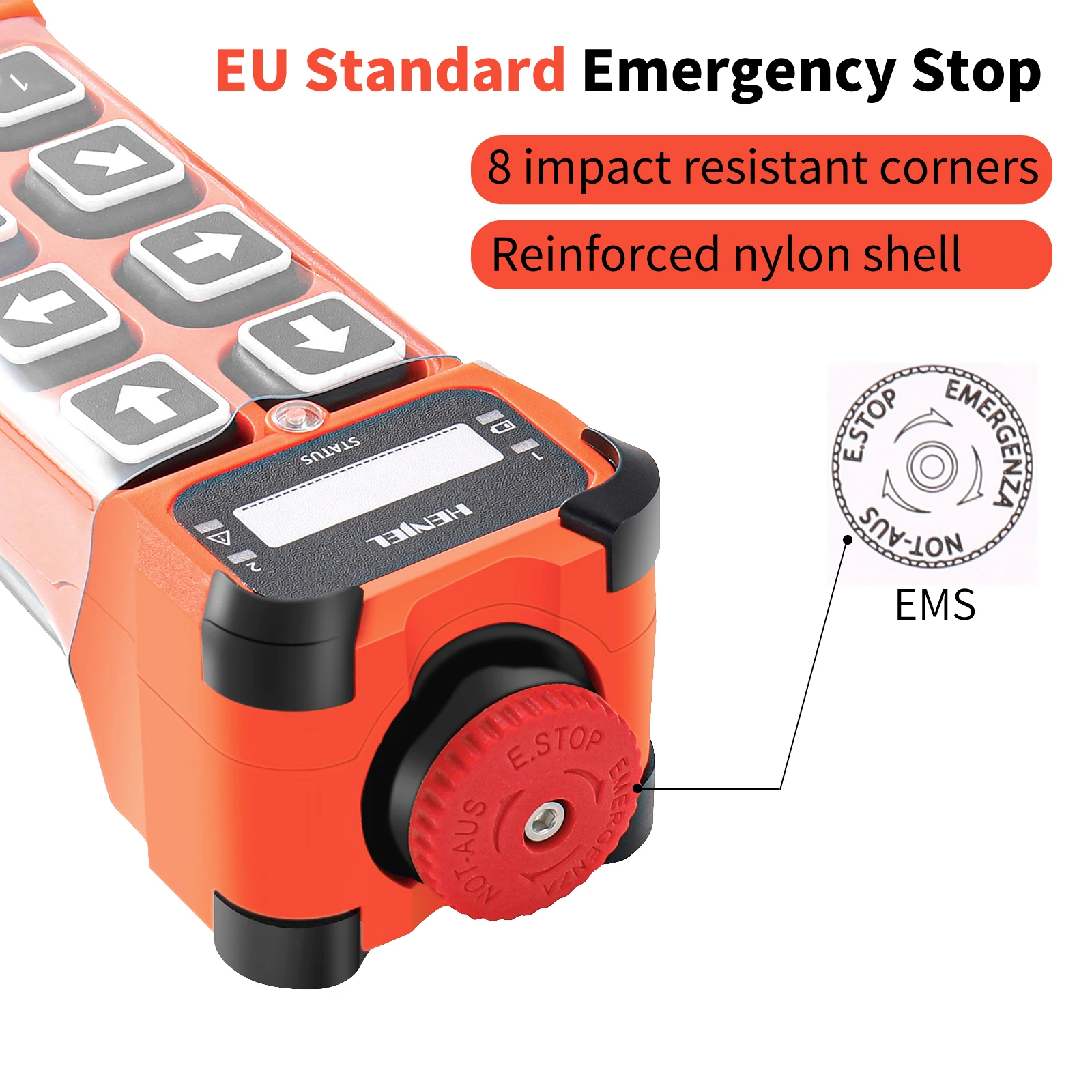 Industrial Wireless Crane Radio Remote Control, 2 Speed, 8 Channel Button