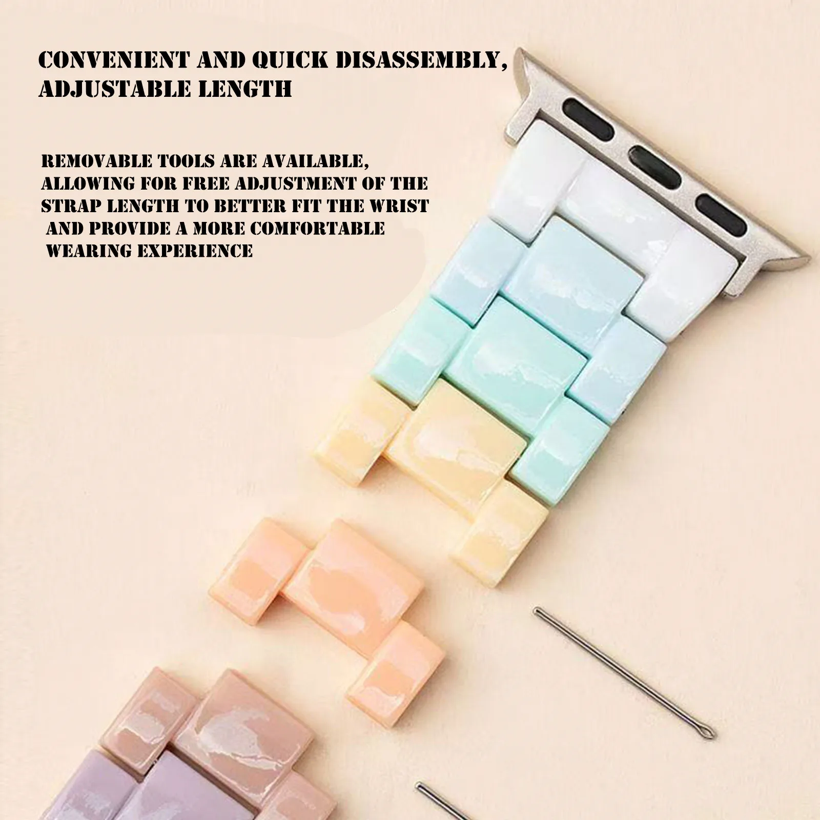 حزام أكريليك لساعة Huawei Watch Fit Band، حزام ملون قابل للتعديل