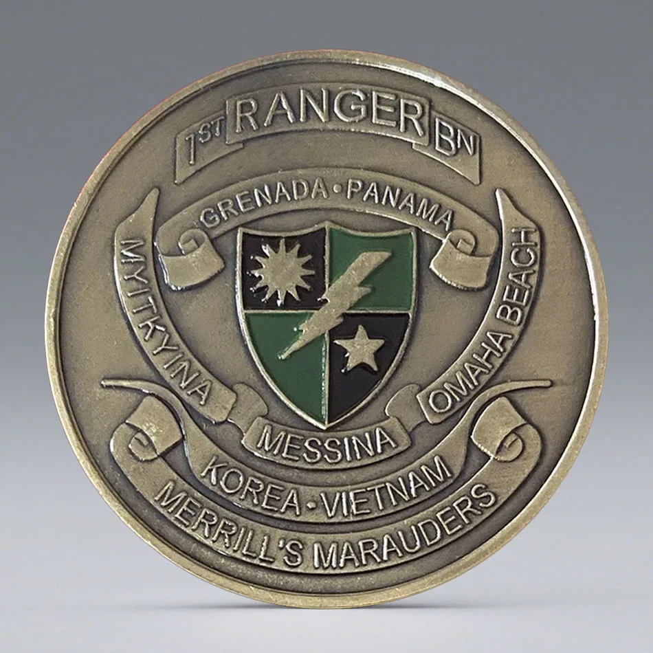 Banhado a bronze 1o ranger coreia vietnã lembrança moeda rangers levantar o caminho coleção moeda decoração para casa