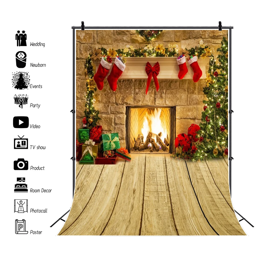 Winter Wonderland Christmas Backdrop for Photography White Snowflake Glitter Bokeh Kids Portrait Banner Photo Background Props