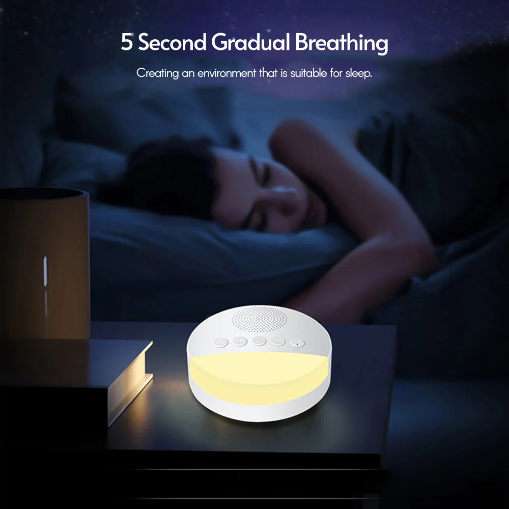 Baby White Noise Machine USB Rechargeable Timed Shutdown Sleep Machine Baby Sleep Sound Player Night Light Timer Noise Player