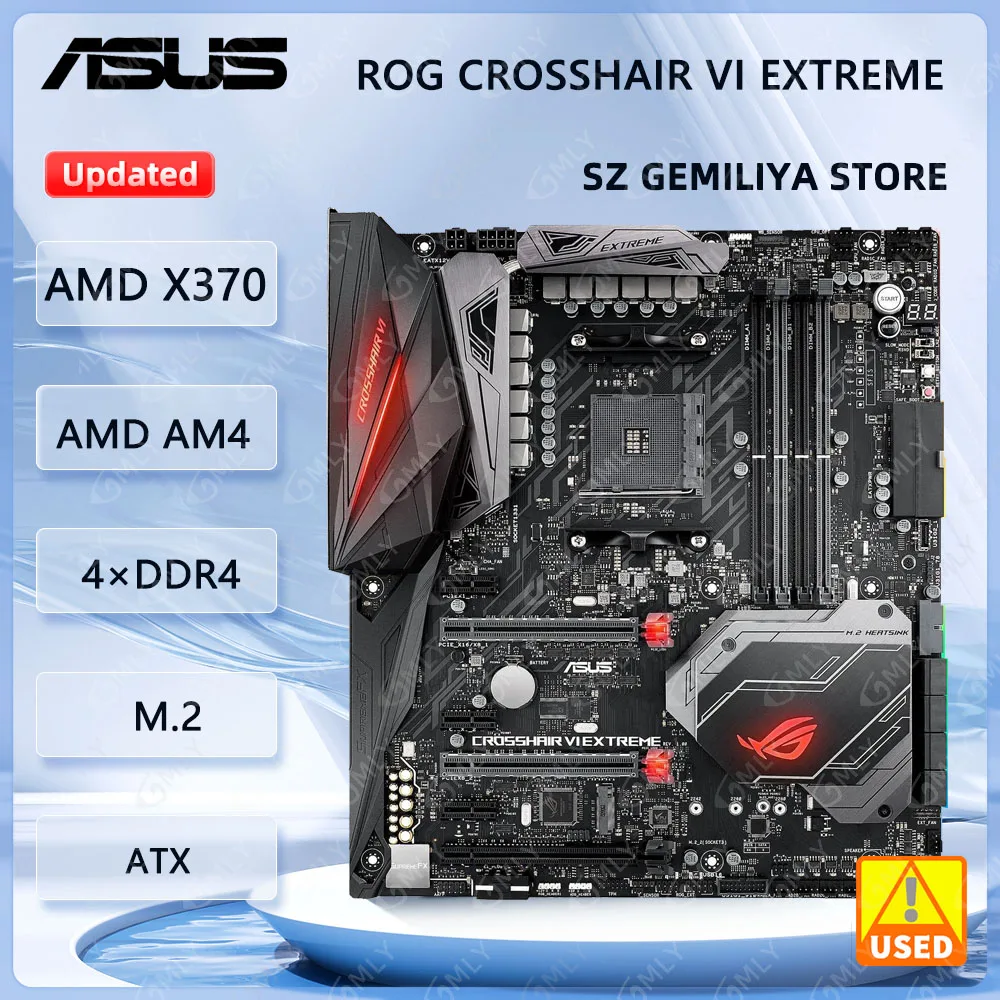 ASUS ROG CROSSHAIR VI EXTREME Motherboard AMD X370 AMD AM4 4xDDR4 64GB ATX Support A6-9400 5350GE 3500 5600X3D 1700 5800XT CPU