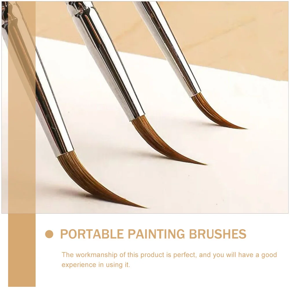 

10pcs Wolf Hair Paint Brush Set Fine Detail Watercolor Liner Pen For Acrylic Oil Painting Drawing Art Supplies Portable