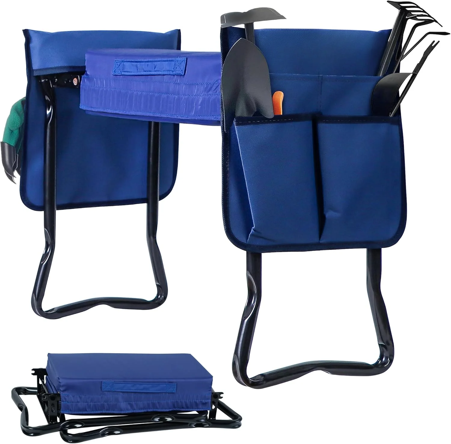 

Garden Kneeler and Seat Heavy Duty,Gardening Stools and Seats Seniors,Garden Seat and Foldable Kneeling Bench 2 Tool Pouches