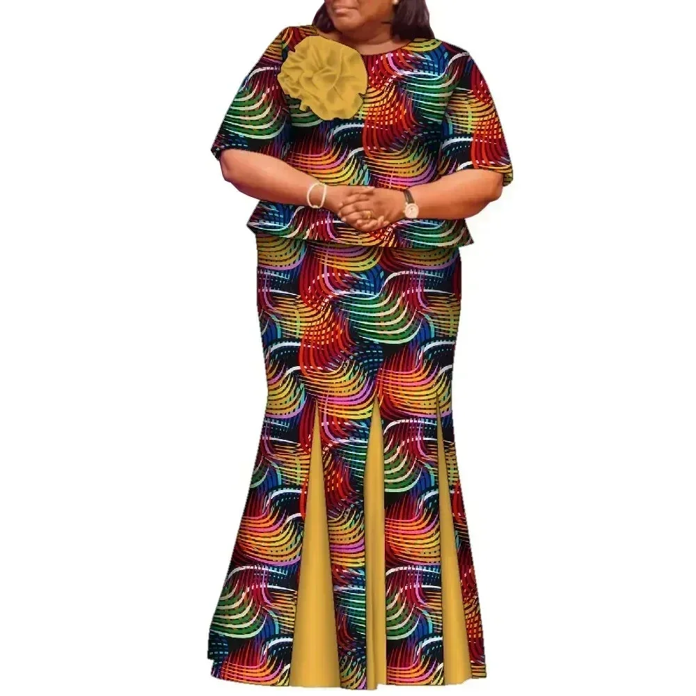 African Skirts and Top Sets for Women Party Ankara Fashion African Print Clothes Dashiki Outfits Lady Evening Gowns WY2143