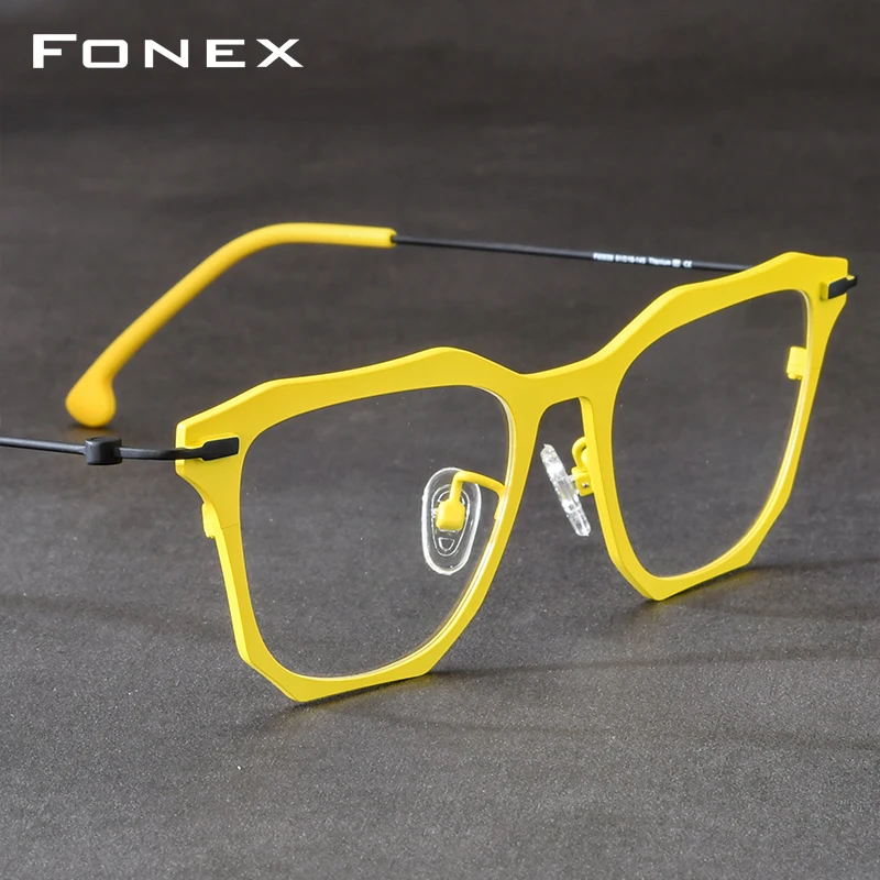 FONEX Pure Titanium Eyeglasses Frame Women 2026 New Fashion Brand Design Square Glasses Men High Quality Eyewear 85838